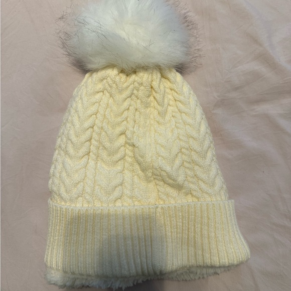 Layer 8 Accessories - Layer 8 Cream Knit Pom-Pom Hat